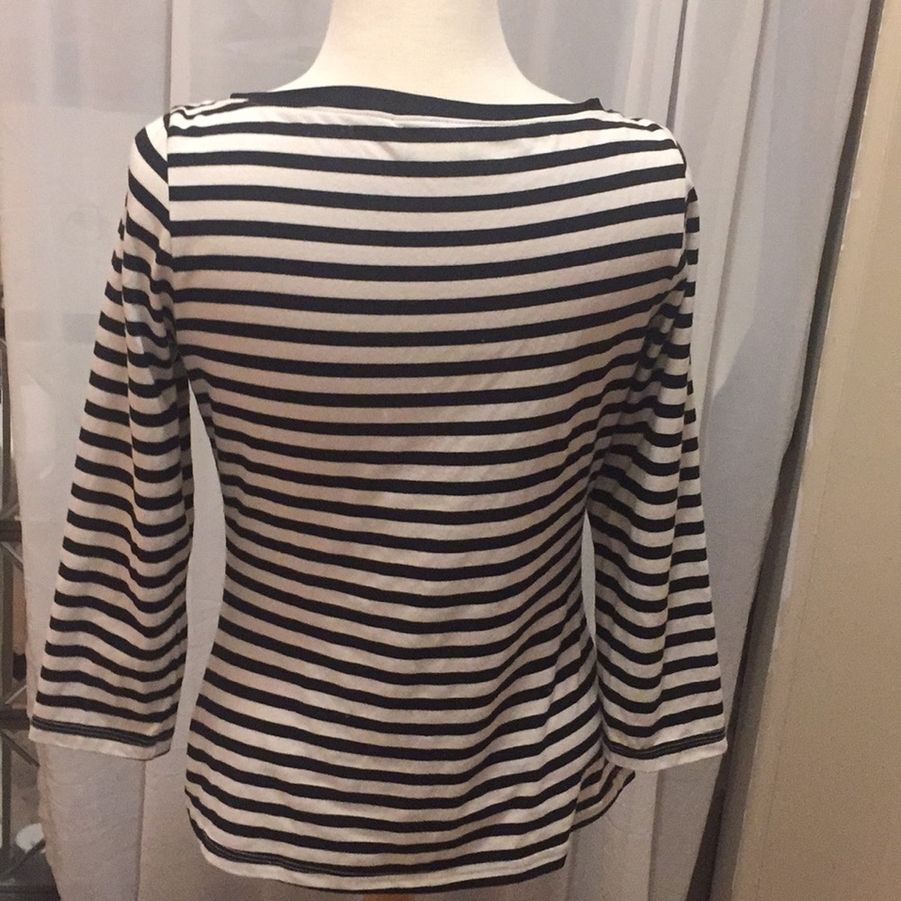 Pinup Couture Black & White Striped Boatneck Top - Picture 5 of 8